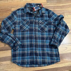NWT!! Men’s Lee Blue Plaid Flannel Shirt, Thermal Lining, Shacket, Medium